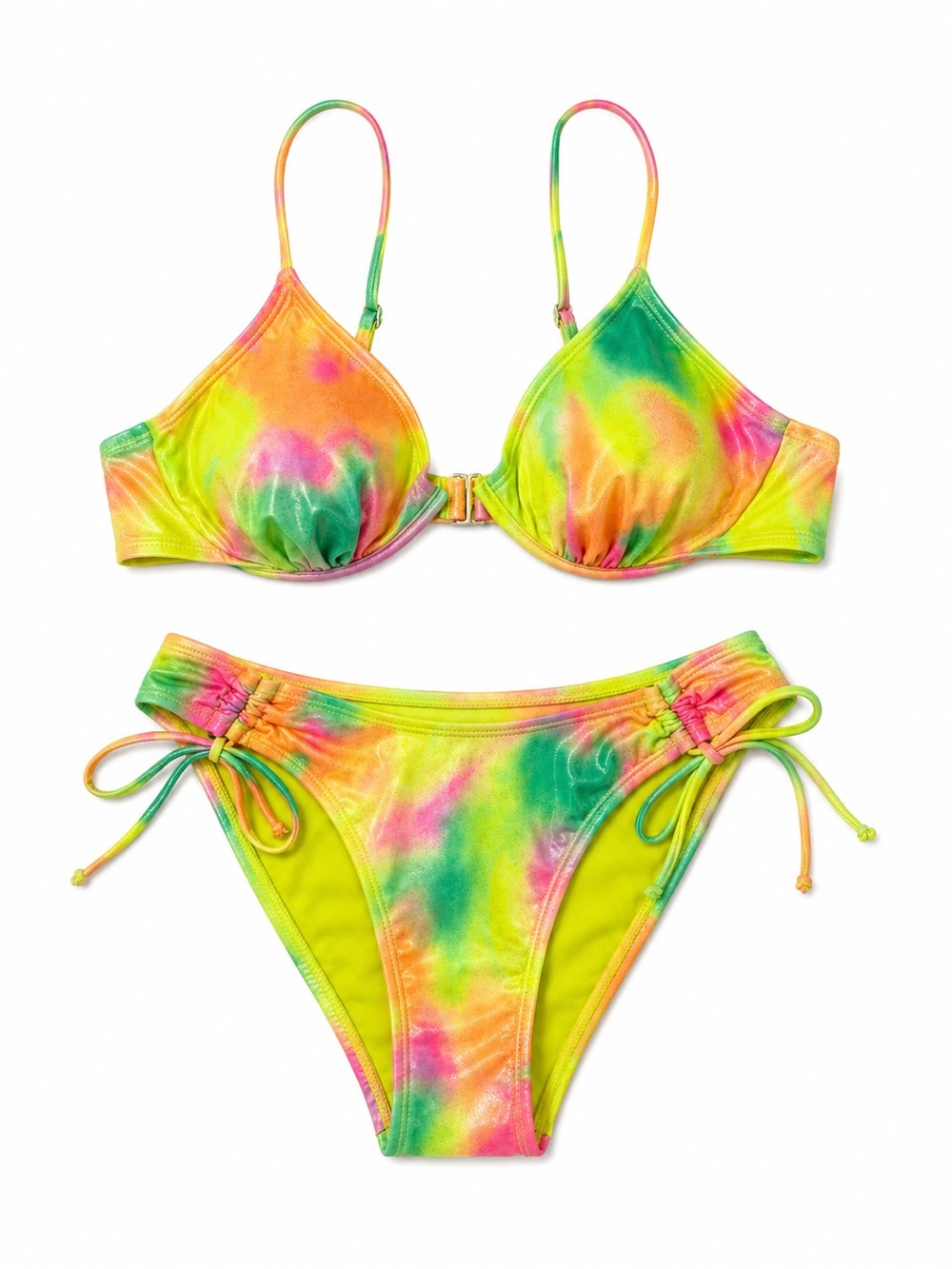 Neon Tie-Dye Bikini Set
